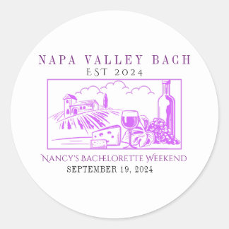 Purple Napa Valley Bachelorette Favour Sticker