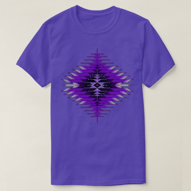 Purple Native American SouthwestStyle Sunburst  T-Shirt (Design Front)