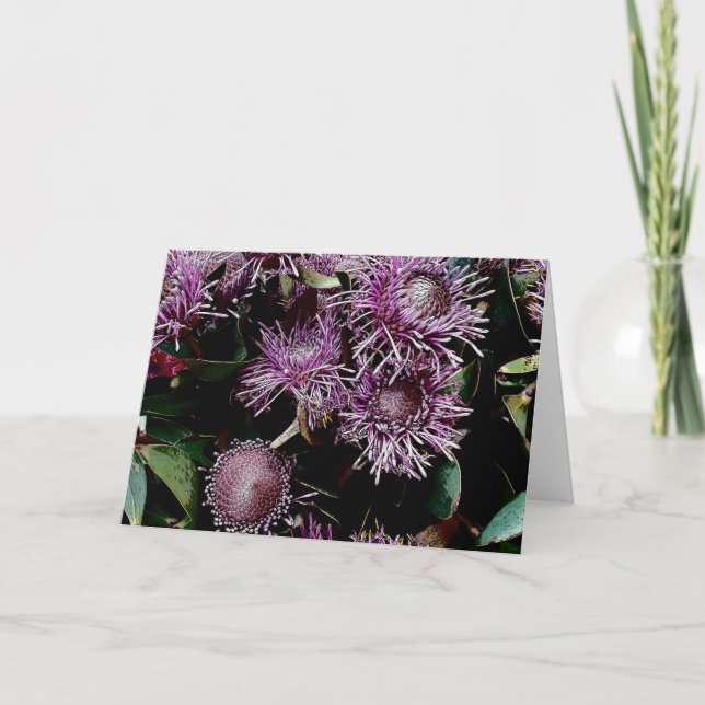 purple native flowers holiday card (Front)