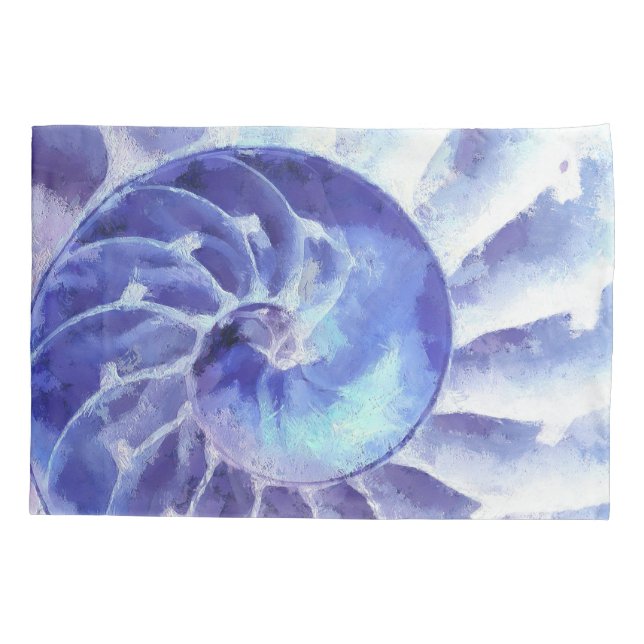 Purple Nautilus Art Pillowcase (Back)