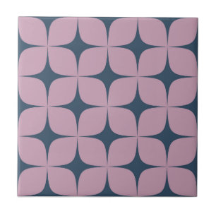 Purple & Navy Blue Mid-Century Modern Vintage  Ceramic Tile