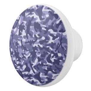 Purple Navy Camouflage Ceramic Knob