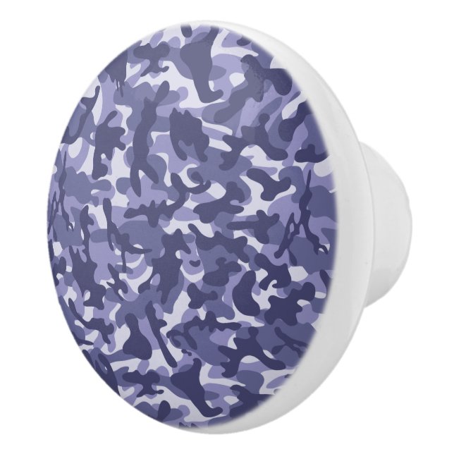 Purple Navy Camouflage Ceramic Knob (Right)