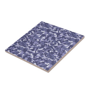 Purple Navy Camouflage Ceramic Tile