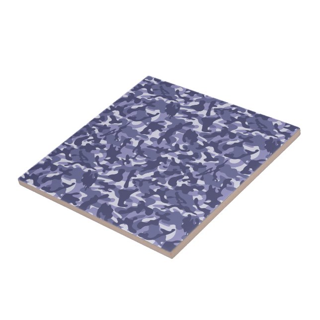 Purple Navy Camouflage Ceramic Tile (Side)