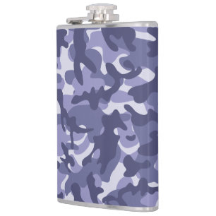 Purple Navy Camouflage Hip Flask