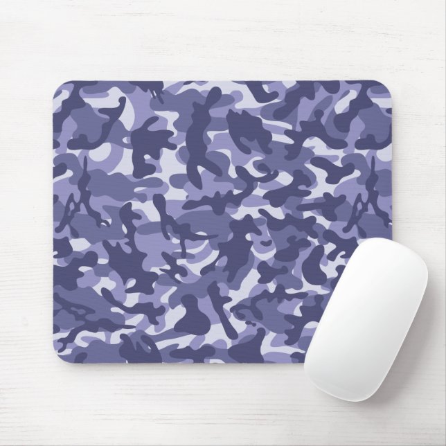 Purple Navy Camouflage Mouse Pad (With Mouse)