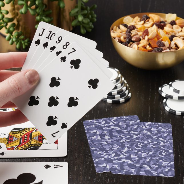 Purple Navy Camouflage   Playing Cards (In Situ)