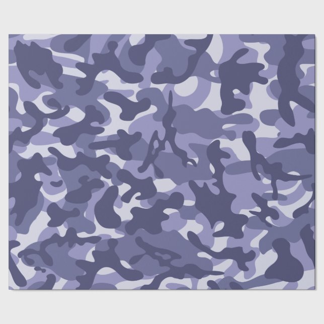 Purple Navy Camouflage  Wrapping Paper (Seam)
