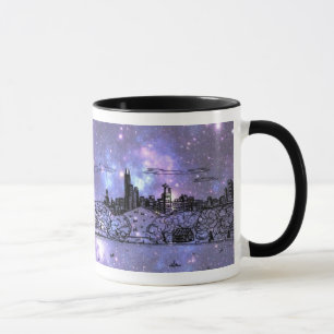 Purple Nebula Comic Style Chicago Mug