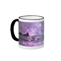 Purple Nebula Comic Style Chicago Mug