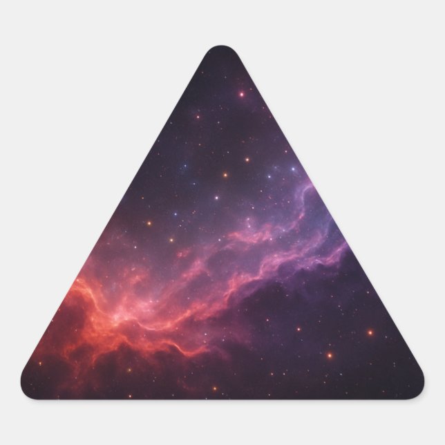 Purple Nebula Triangle Sticker (Front)