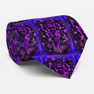 Purple Neon Elephant Neck Tie