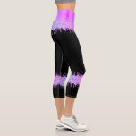 Purple Neon Glitter Drips Black Leggiings Capri Leggings<br><div class="desc">Custom Colour - Purple Pink Neon Glitter Sparkle Drips Black Leggings - Add Your Unique Text - Make Your Special Gift - Resize and move or remove and add text / elements with customisation tool. Design by MIGNED. Please see my other projects. You can also transfer this designs to more...</div>