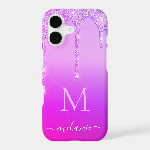 Purple Neon iPhone Case Custom Name and Letter
