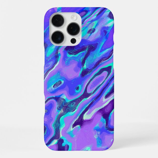 Purple Neon Marble Texture Abstract Liquid Paint iPhone Case (Back)