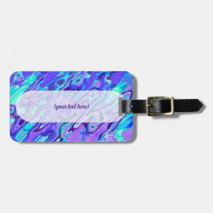 Purple Neon Marble Texture Abstract Liquid Paint Luggage Tag