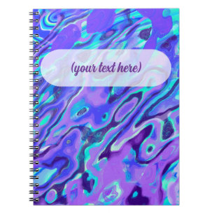 Purple Neon Marble Texture Abstract Liquid Paint Notebook