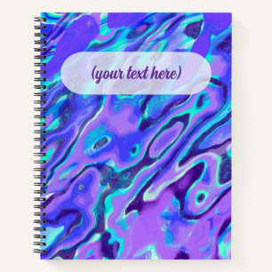 Purple Neon Marble Texture Abstract Liquid Paint Notebook
