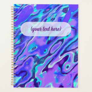 Purple Neon Marble Texture Abstract Liquid Paint Planner