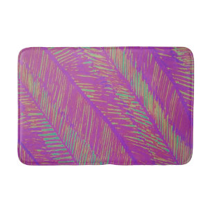 Purple Neon Palms Bath Mat