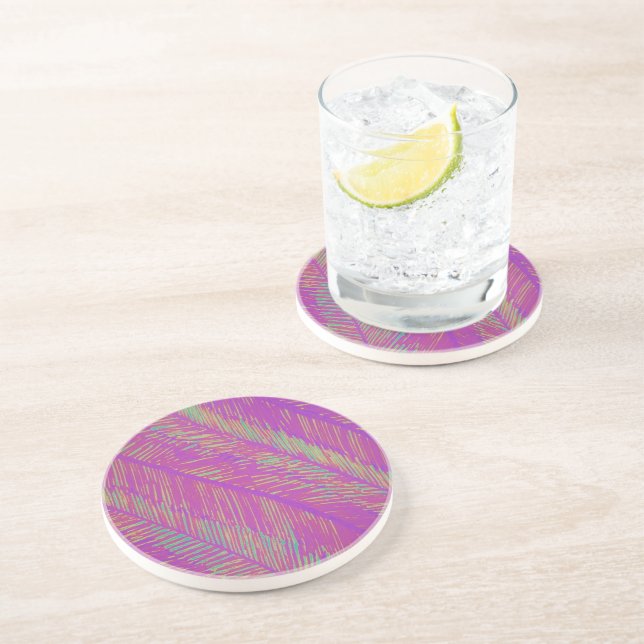 Purple Neon Palms Coaster (Side)