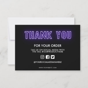 Purple Neon Sign Thank you Media Insert