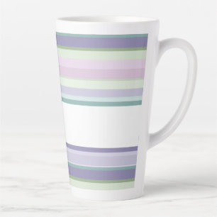 Purple, Neptune, sea green, and Lavender stripes Latte Mug