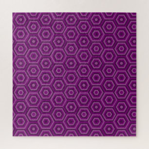 Purple Nested Hexagons Jigsaw Puzzle