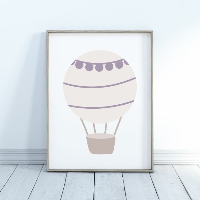 Purple Neutral Hot Air Balloon Nursery Poster (Creator Uploaded)