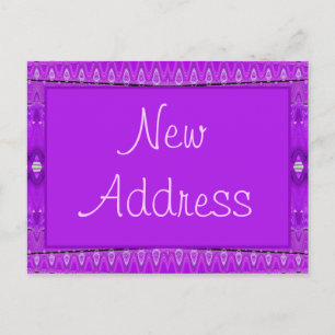 purple new address announcement postcard