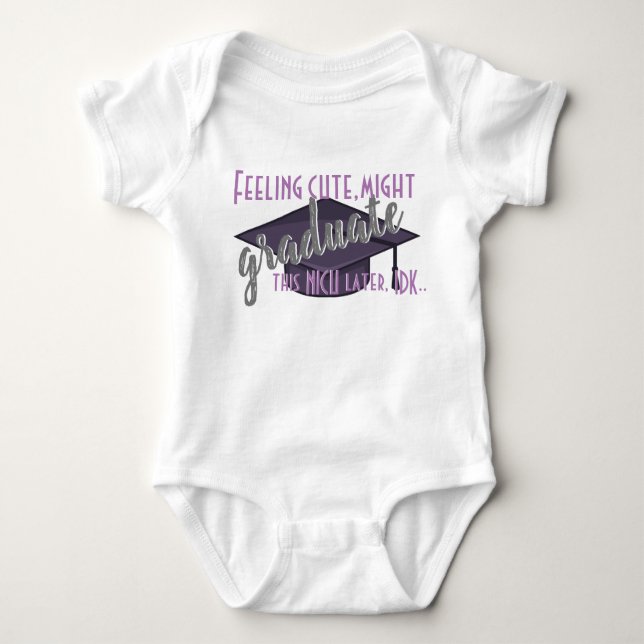 Purple "NICU Graduate" onsie Baby Bodysuit (Front)