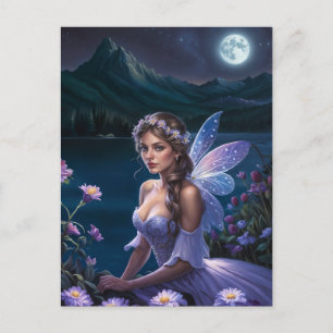 Purple Night Fairy Postcard