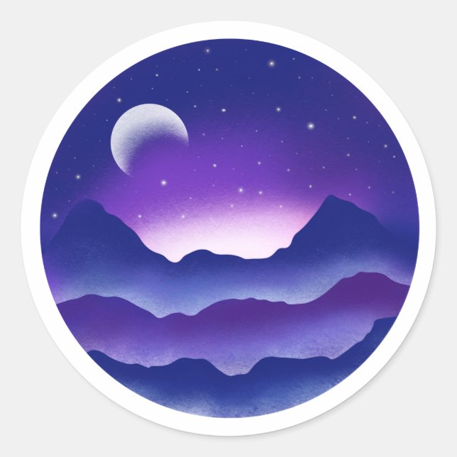 Purple night landscape sticker (Front)