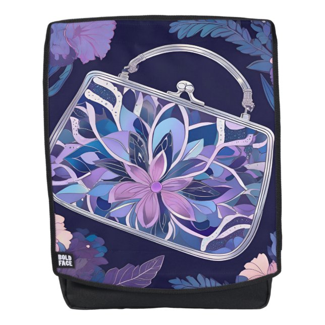Purple Night Roses AI art  Backpack (Front)