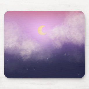 Purple night sky mouse pad