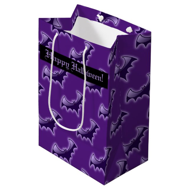 Purple Night Wing Bats Gift Bag (Front Angled)