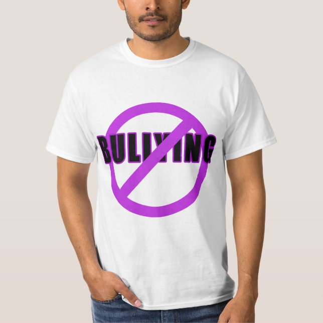 Purple NO BULLYING T-shirts and Buttons (Front)