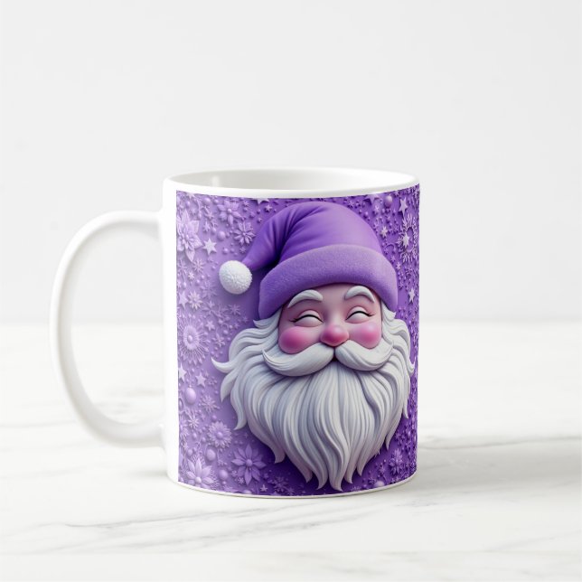 Purple Noel Santa Coffee Mug (Left)