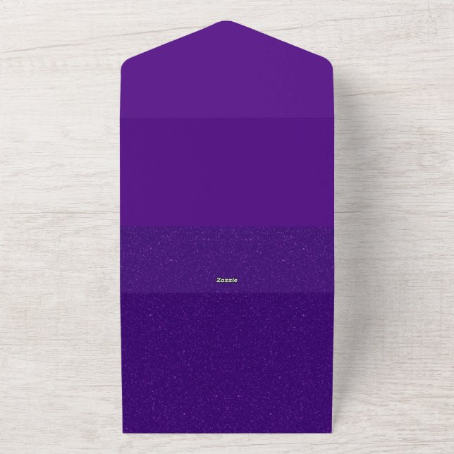 Purple Noise All-In-One Wedding Invite – Customise (Outside)