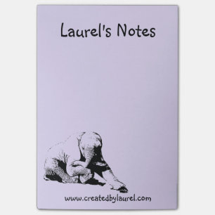 Purple Note Pad with Baby Elephant