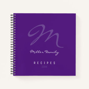 Purple notebook for family recipes