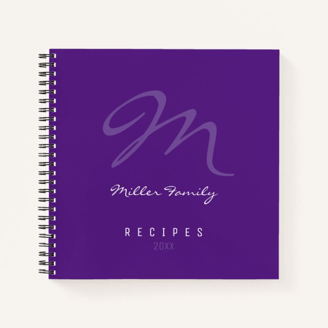 Purple notebook for family recipes (Front)