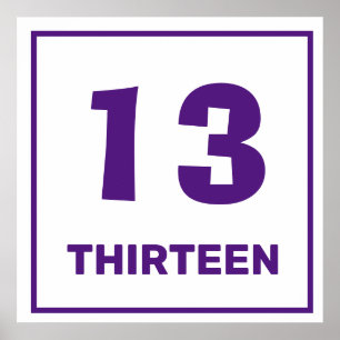 Purple number thirteen Poster
