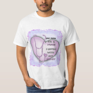 Purple Nurse Heart T-Shirt