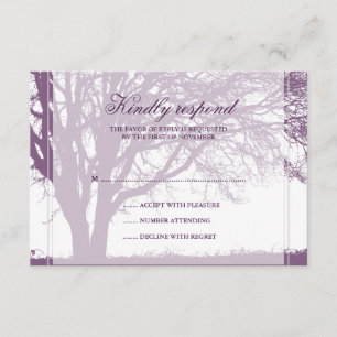 Purple Oak Fall Wedding Response Card