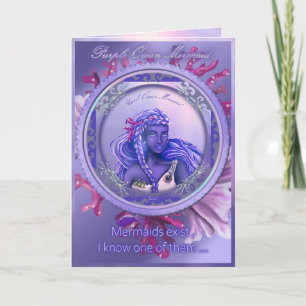 Purple Ocean Mermaid blank card