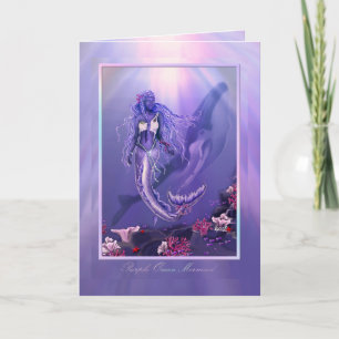 Purple Ocean Mermaid blank card