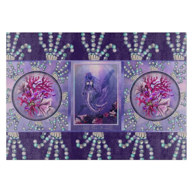 Purple Ocean Mermaid Cutting Board (Front)