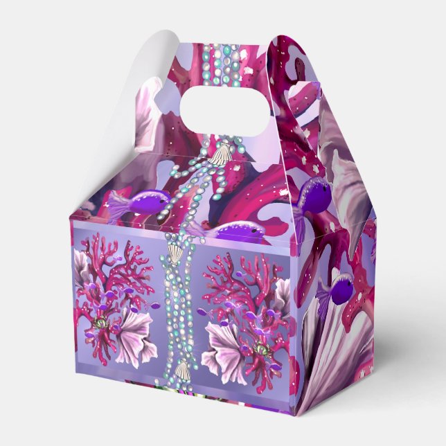 Purple Ocean Mermaid Favour Box (Back Side)